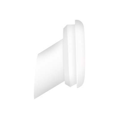 Adaptador branco de plástico com superfície lisa e formato cónico