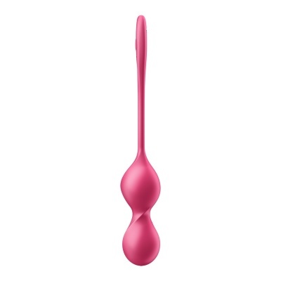 Conjunto de bolas de geisha cor-de-rosa de silicone com cabo longo