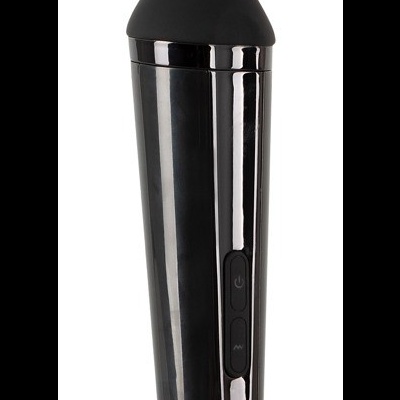 Dispositivo preto com cabeça texturizada e corpo brilhante com botões