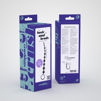 Embalagem azul de contas anais básicas, texto creamlab