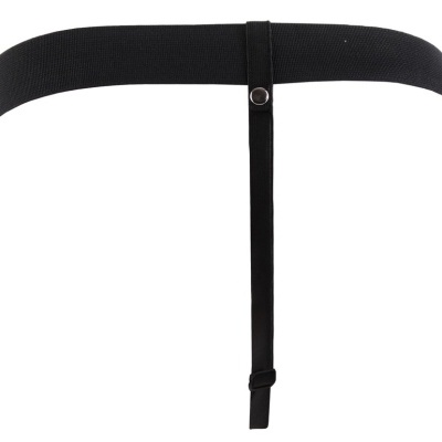 Cinto feminino preto com faixa vertical