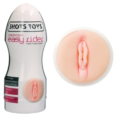 Masturbador masculino Shots Toys embalagem branca e produto cor pele com detalhes anatómicos