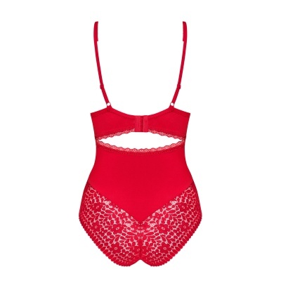 Body feminino vermelho com rendas e alças finas