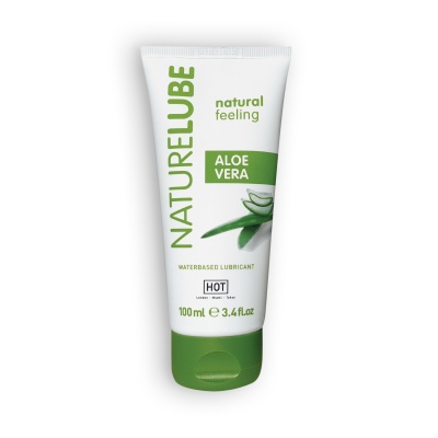 Tubo branco e verde de lubrificante à base de água Aloe Vera NATURELUBE