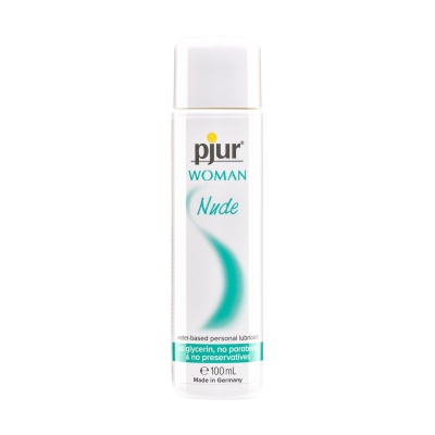 Frasco branco de lubrificante pessoal Pjur Woman Nude 100 ml