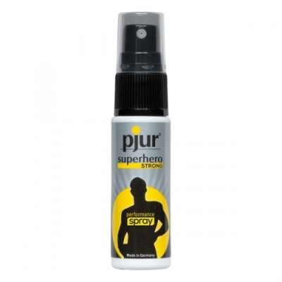 Frasco pequeno de spray preto e cinza pjur superhero STRONG