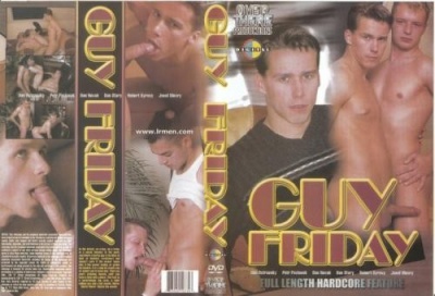 Capa de DVD com homens caucasianos e título GUY FRIDAY em amarelo