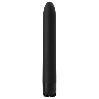 Vibrador preto cilíndrico com base texturizada