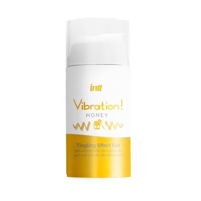 Frasco de gel intt Vibration! Honey branco e amarelo com tampa branca