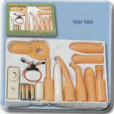 Kit anatómico beige com varias peças em estojo branco