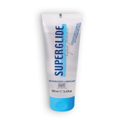 Frasco de lubrificante à base de água SUPPERGLIDE 100 ml azul e branco