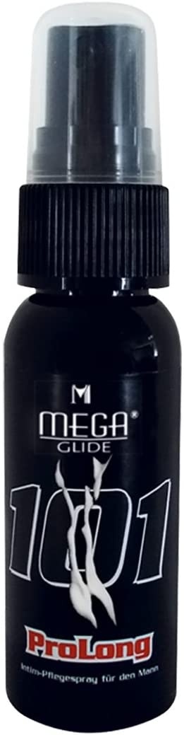 frasco de spray preto com rótulo MEGA GLIDE 1001 ProLong