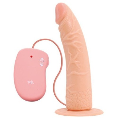 Vibrador realista bege com controlo remoto rosa