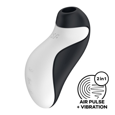 Dispositivo branco e preto com texto '2in1 AIR PULSE + VIBRATION'