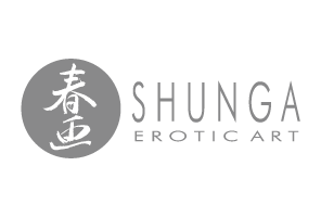 Logótipo SHUNGA EROTIC ART com caracteres japoneses