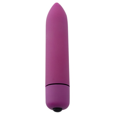 Vibrador pequeno rosa com botão preto na base