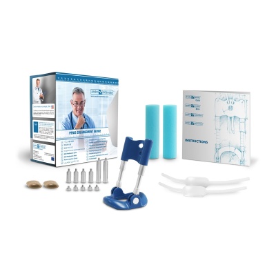 Conjunto de alargador de pénis com acessórios e embalagem