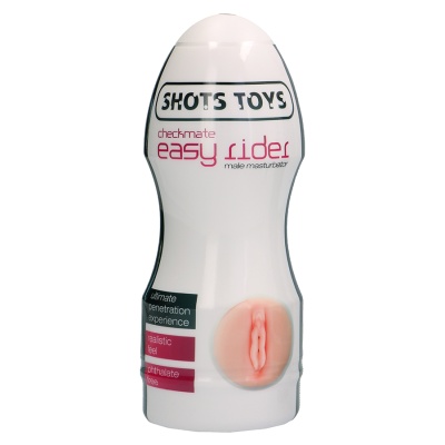 Frasco branco do masturbador masculino SHOTS TOYS easy rider com detalhes em rosa