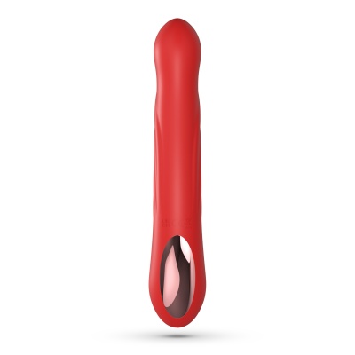 Vibrador vermelho com base dourada