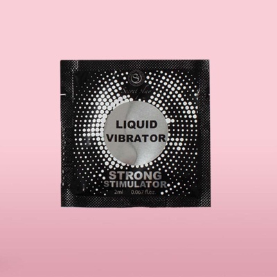 Embalagem individual preta com texto Liquid Vibrator Strong Stimulator