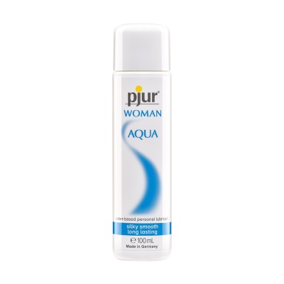 Frasco branco de lubrificante pessoal pjur Woman Aqua 100 ml