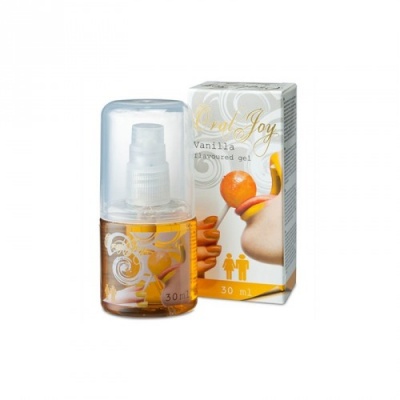frasco de gel aromatizado Gold Joy baunilha com embalagem