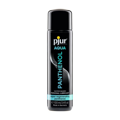 Frasco preto de lubrificante pessoal pjur Aqua Panthenol