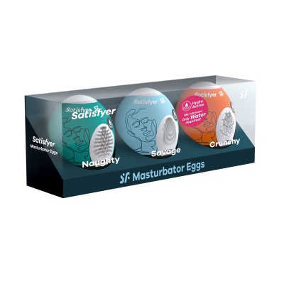 Conjunto de ovos masturbadores Satisfyer em embalagens coloridas