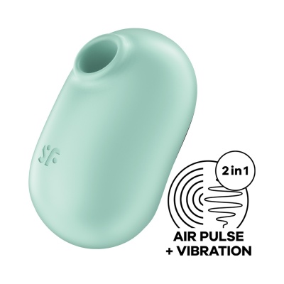 Produto electrónico verde água liso com texto 2 in 1 AIR PULSE + VIBRATION
