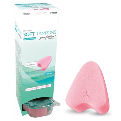 Embalagem e tampão de espuma rosa Soft-Tampons