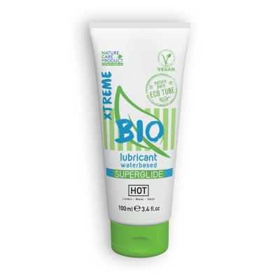 Embaluagem de lubricante BIO XTREME verde e branco