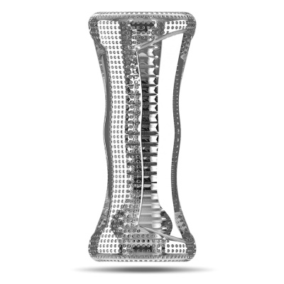 produto transparente em forma de osso com pequenos relevos e cavidade central
