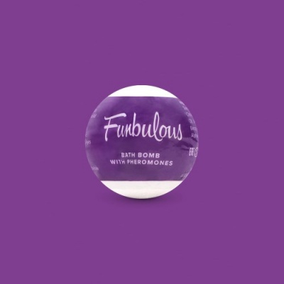 Bola efervescente de banho Funbulous com rótulo roxo