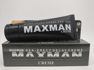 Creme MAXMAN em tubo preto com embalagem cinzenta