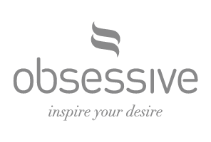 Logótipo da marca OBSSESSIVE com slogan 'inspire your desire'.