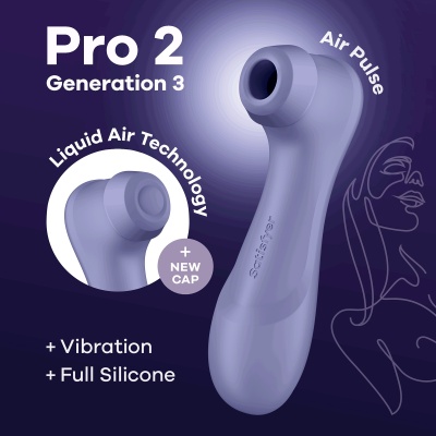 Dispositivo em silicone lilás Pro 2 Generation 3 com tecnologia Liquid Air e Air Pulse
