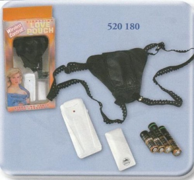 Cinta de contenção preta com tiras elásticas, frascos pequenos e pacote branco sobre superfície azul.