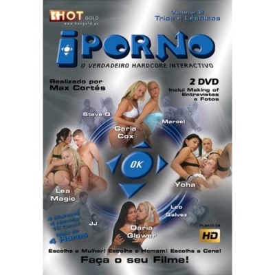 Capa de DVD de filme adulto interativo com imagens de pessoas e texto em português
