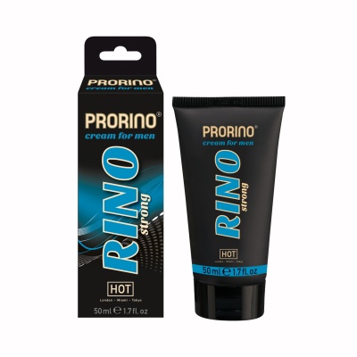 Creme para homens PRORINO RINO strong com embalagem preta e azul