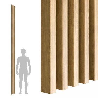Painéis de madeira vertical para decoração ou revestimento, com textura clara e natural