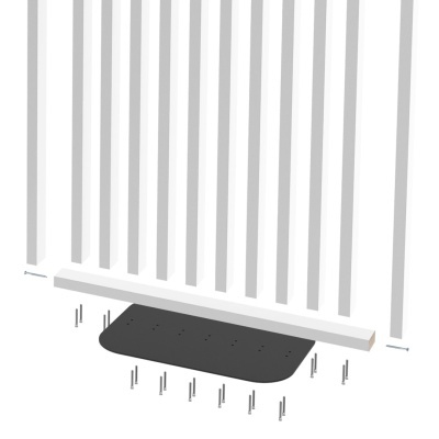 Peças e parafusos para montagem com base preta