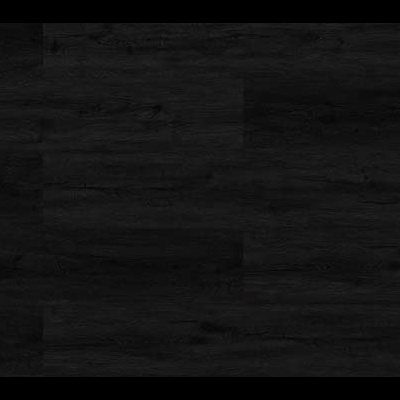 Pavimento em madeira preta com padrão de ripas horizontais.