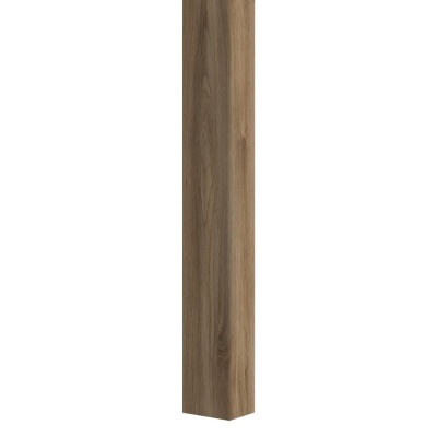 Peça de madeira laminada vertical castanha clara com textura de grão de madeira