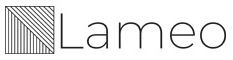 Logótipo da marca Lameo com padrão diagonal preto