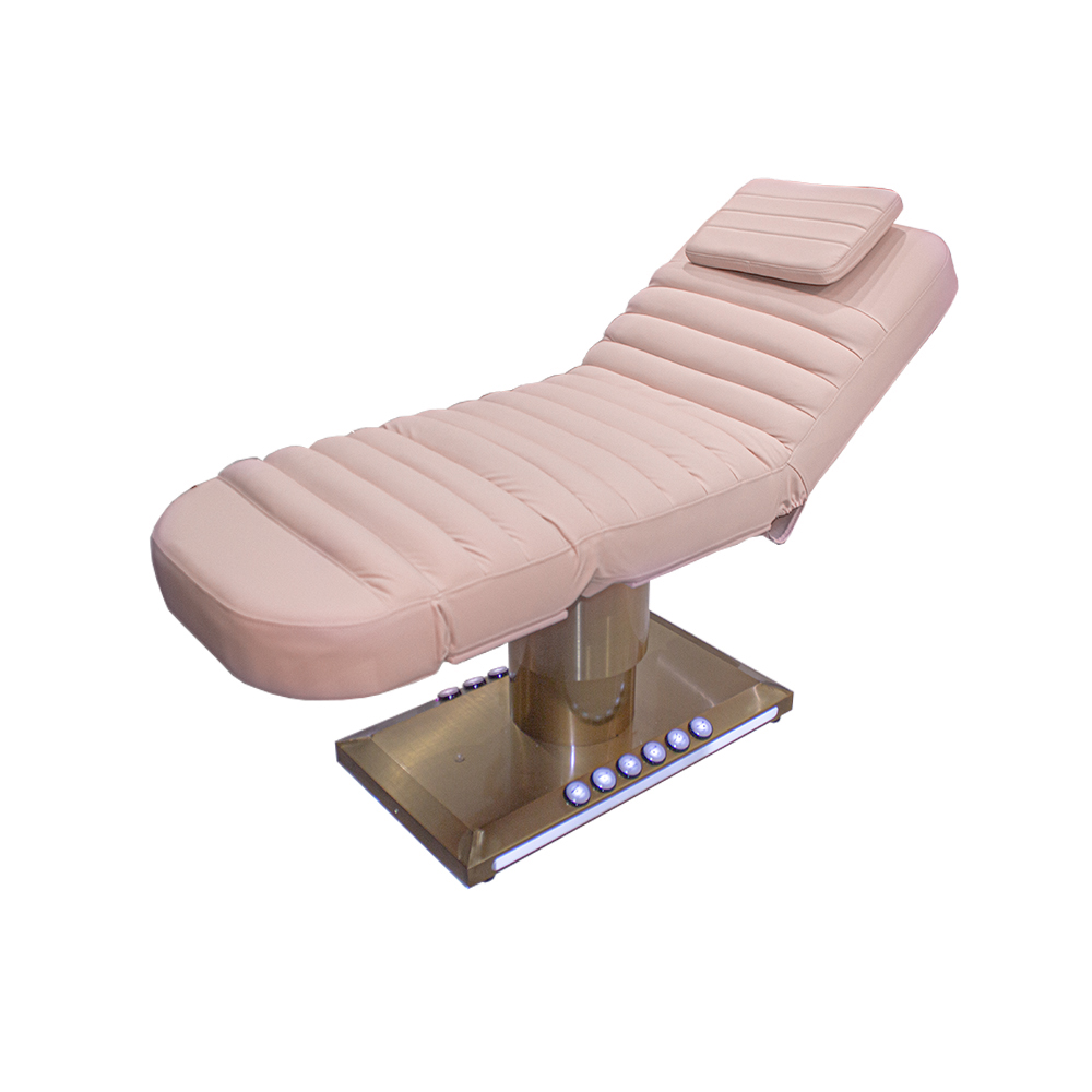 Marquesa Elétrica Professional Rosa | Ref.864199 Cadeira reclinável de massagem rosa com base metálica e botões iluminados