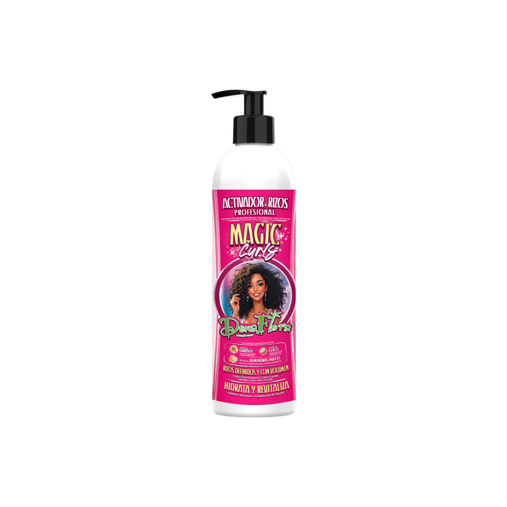 Dona Flora Ativador Magic Curls – 500ml | Ref 422517 Frasco de ativador de cachos Magic Curls Dona Flora