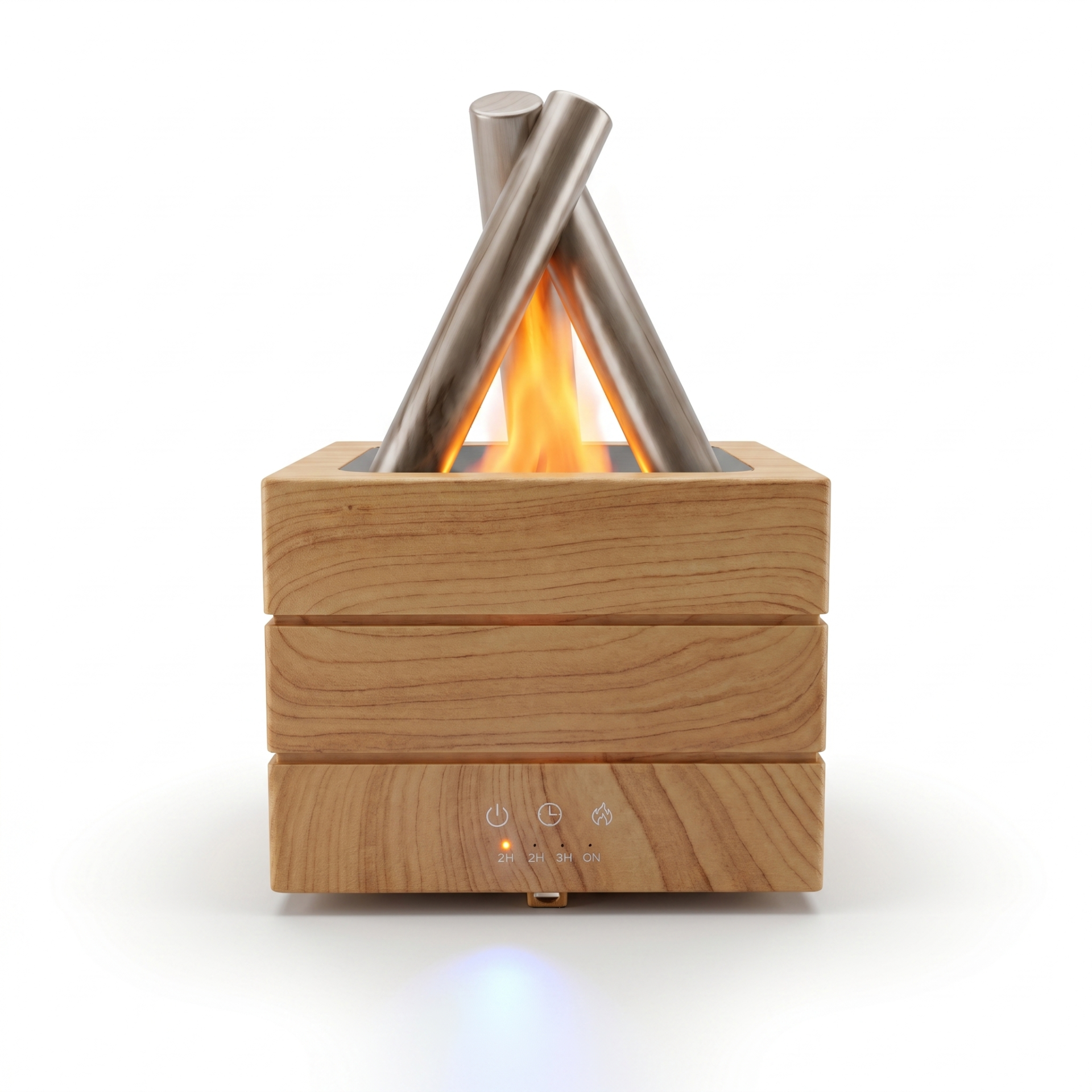Difusor de Aroma – Ambiente Perfumado e Relaxante | Ref.864471 Lareira decorativa de mesa em madeira e metal com chama visível