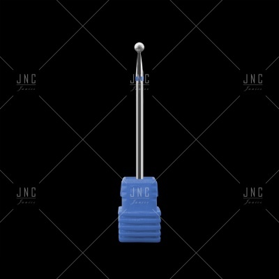 Bastão metálico com base azul e ponta esférica