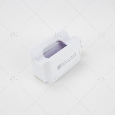 Dispositivo branco retangular com alça e texto NAILAX