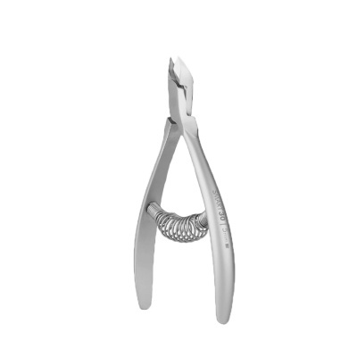 Alicate de corte em aço inoxidável com mola em fundo branco
